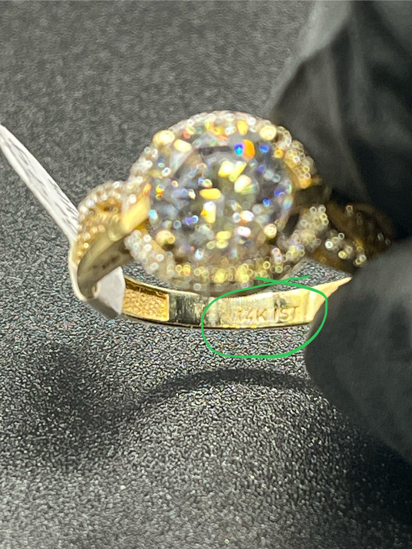 14K Gold Cluster Engagement Ring