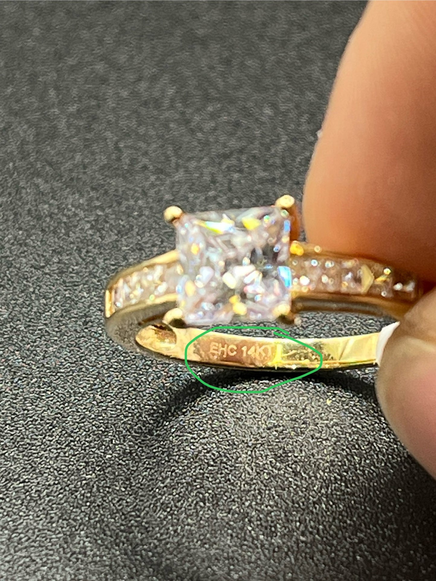 14K Gold Princess Cut Engagement Ring