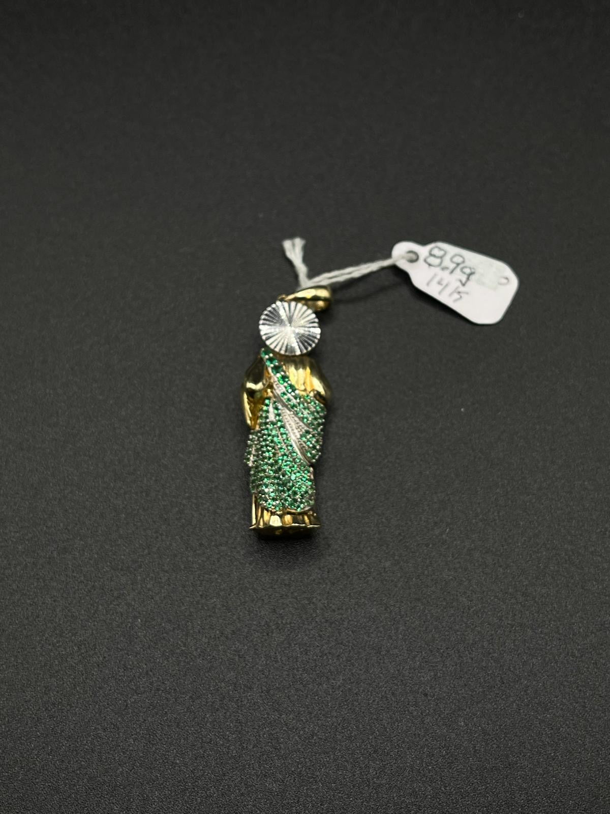 14K Gold 3D San Judas Pendant