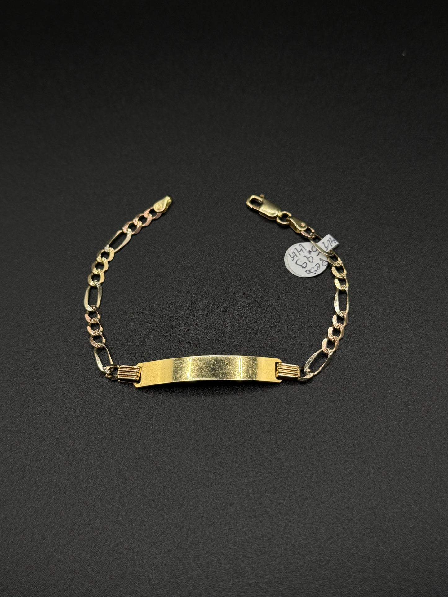 14K Gold ID Figaro Bracelet