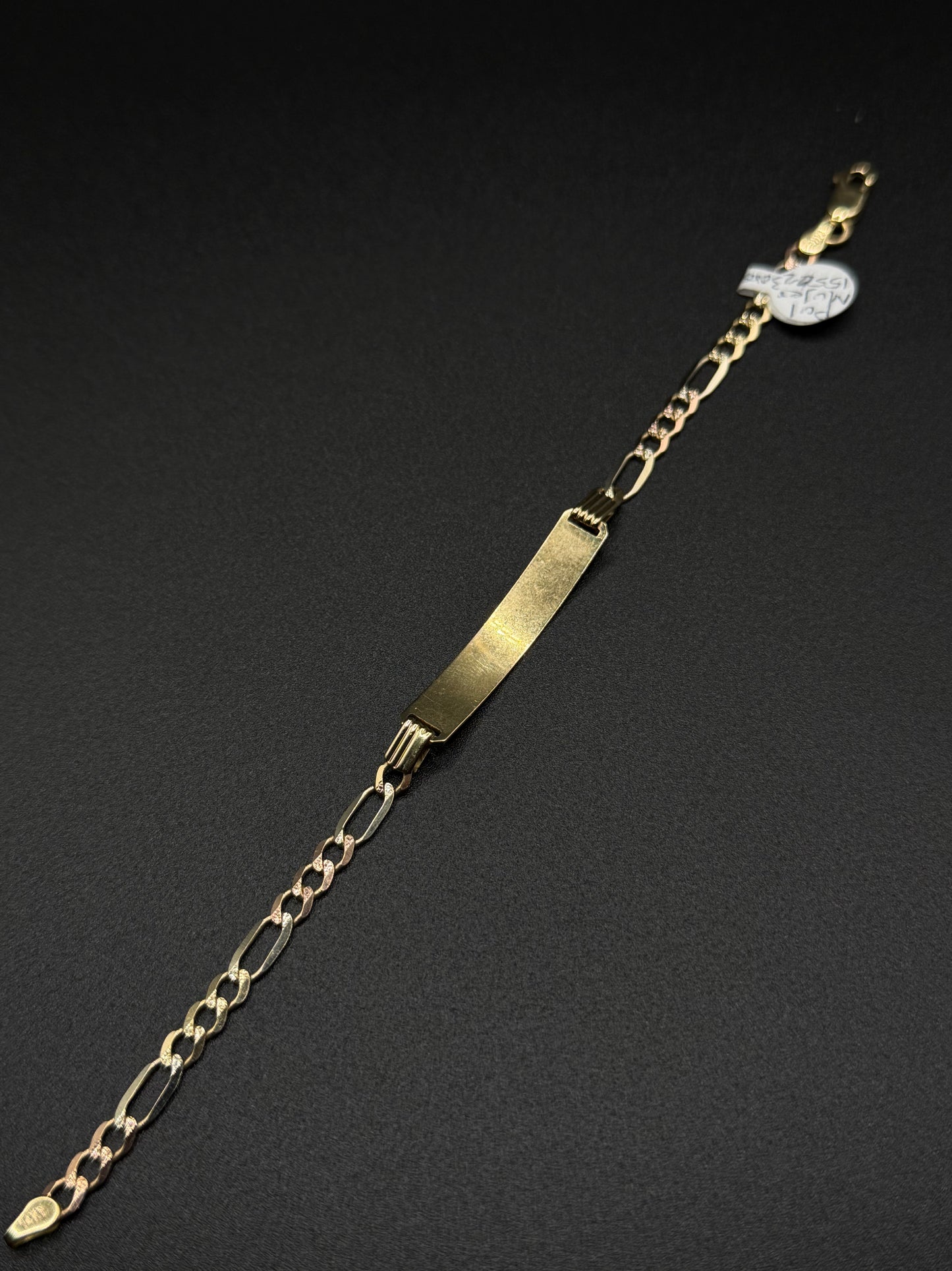 14K Gold ID Figaro Bracelet