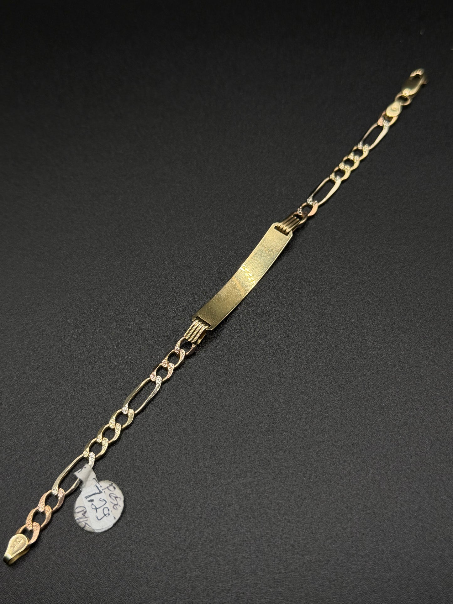 14K Gold Quince ID Figaro Bracelet