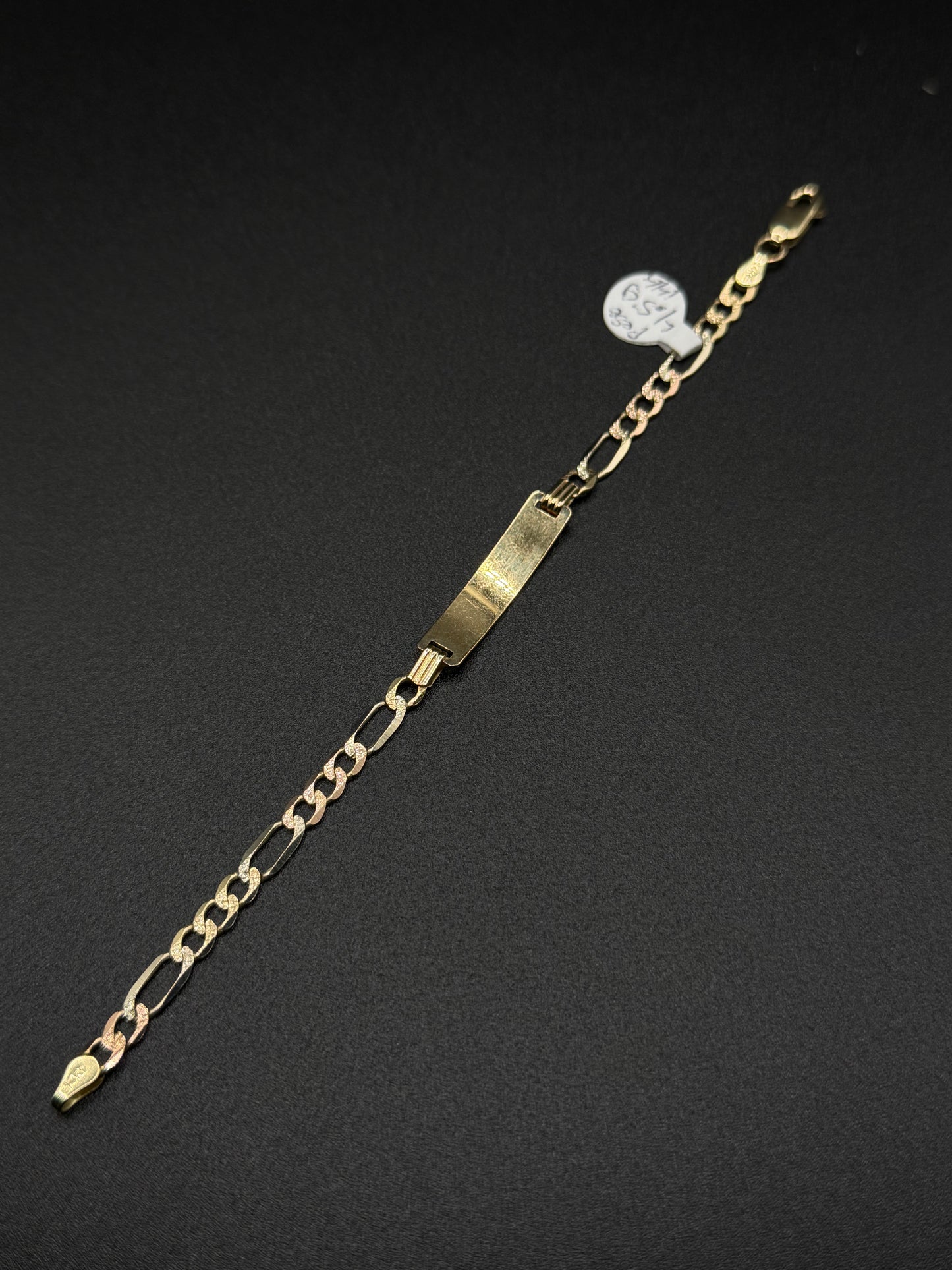 14K Gold Figaro Baby ID Bracelet