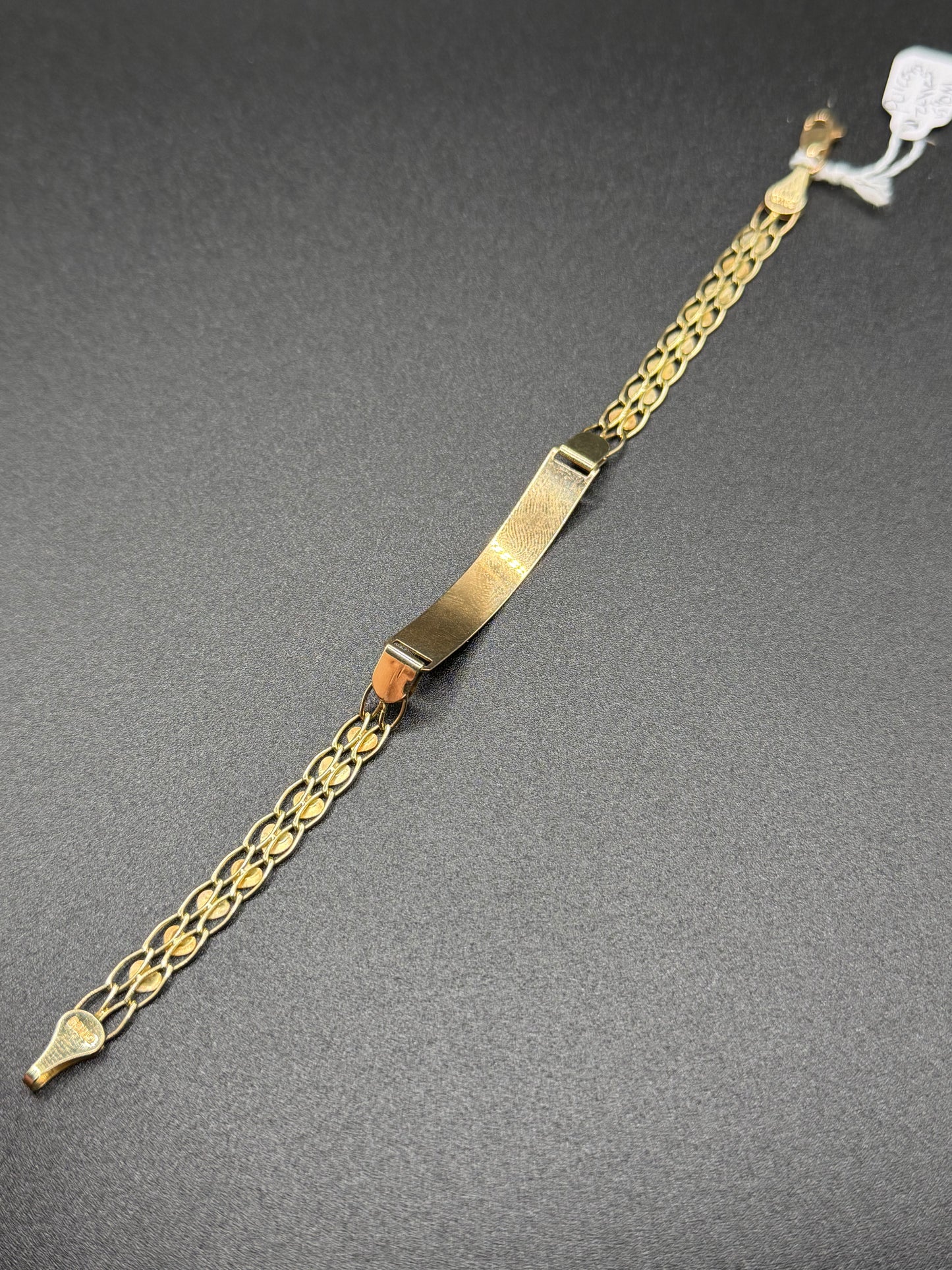 14K Gold Quinceañera Heart Link ID Bracelet