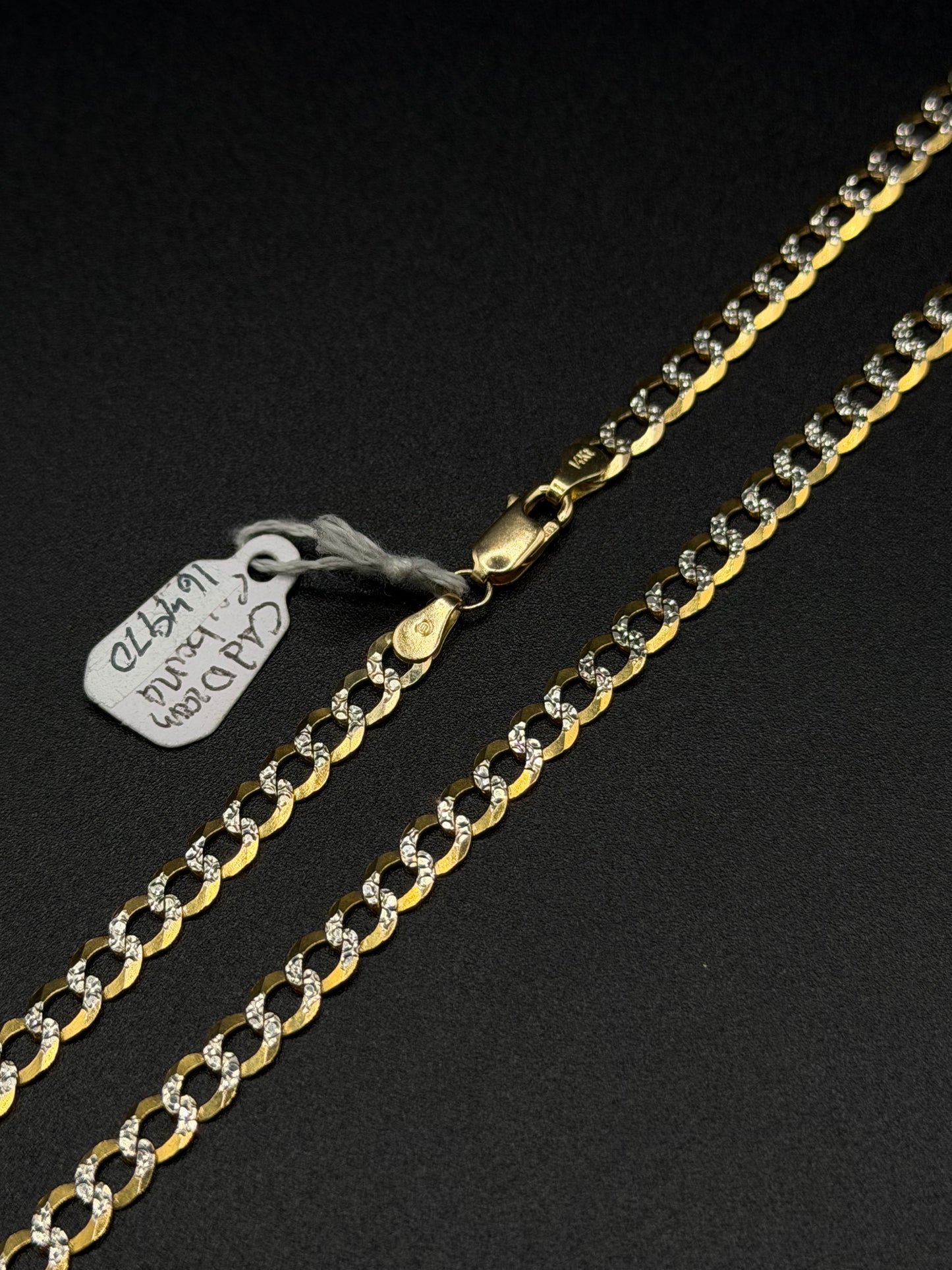 14K Gold Two Tone Cuban Chain