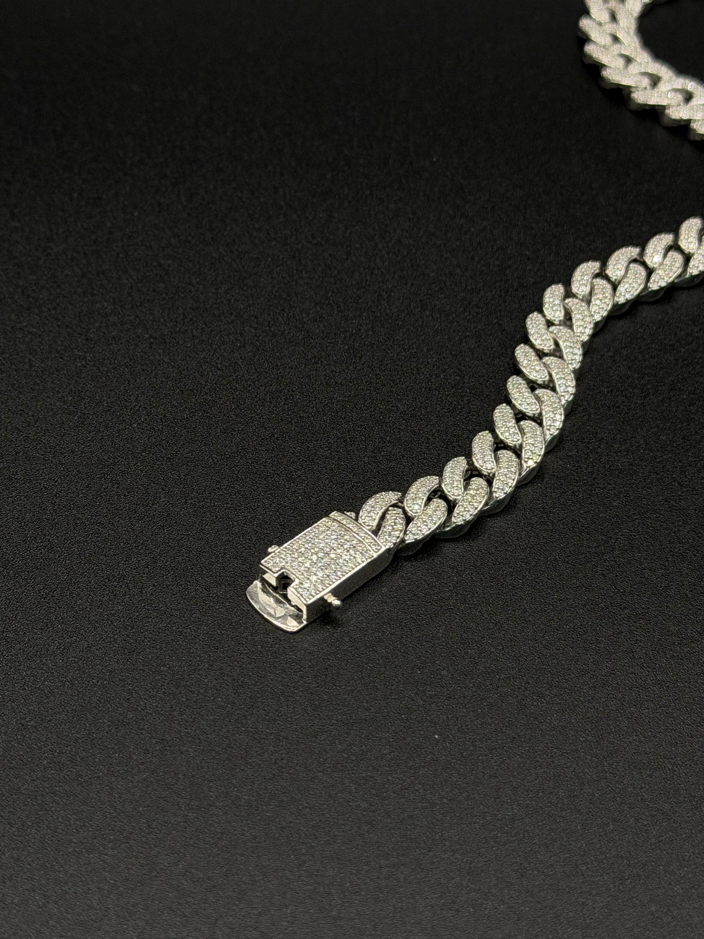 925 Silver Moissanite 9.5mm Cuban Bracelet