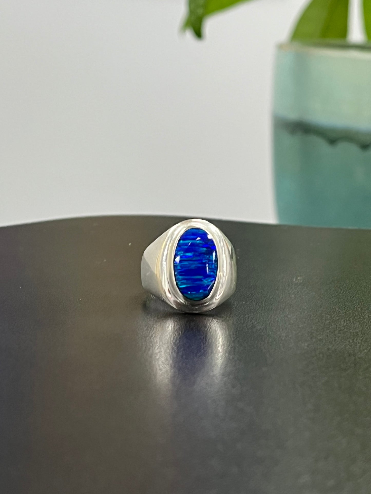 925 Silver Blue Opal Ring