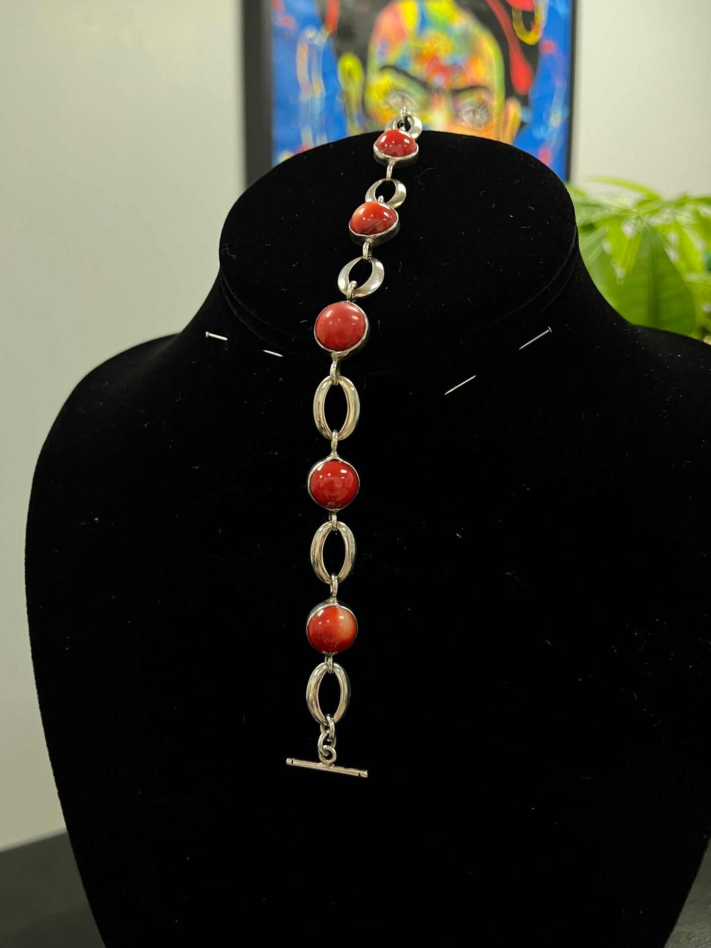 Red Pearl Set in 925 Silver