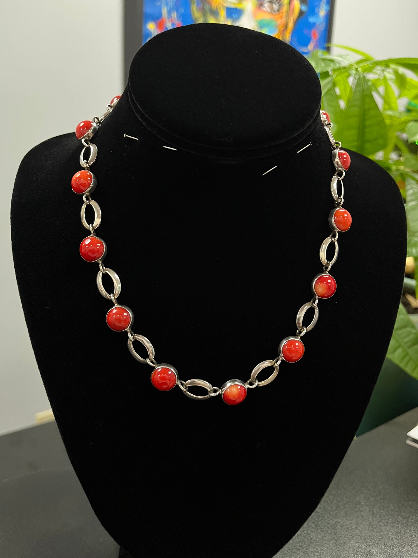 Red Pearl Set in 925 Silver