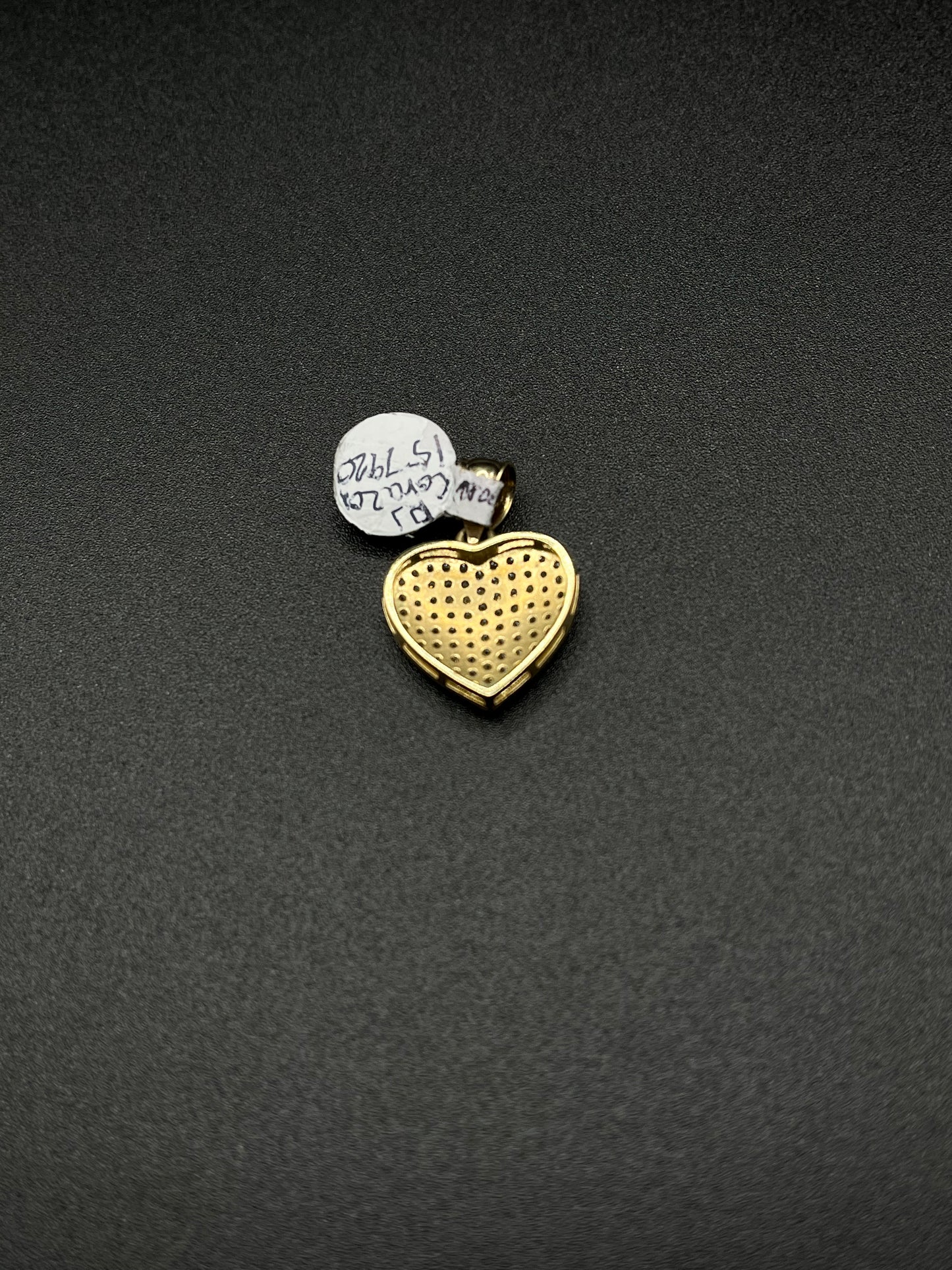 14K Gold CZ Heart Pendant