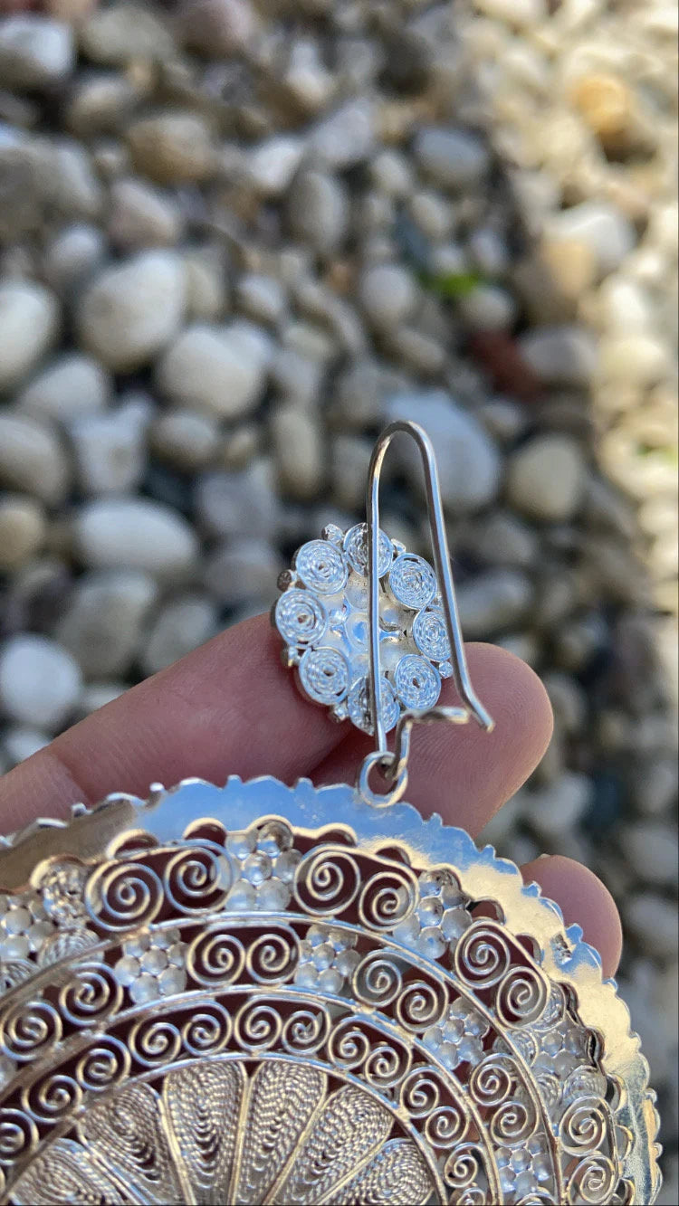 Plata 925 Arracada Jerezana, Arracada Filigrana, Arracada Mexicana, Arracada Artesanal