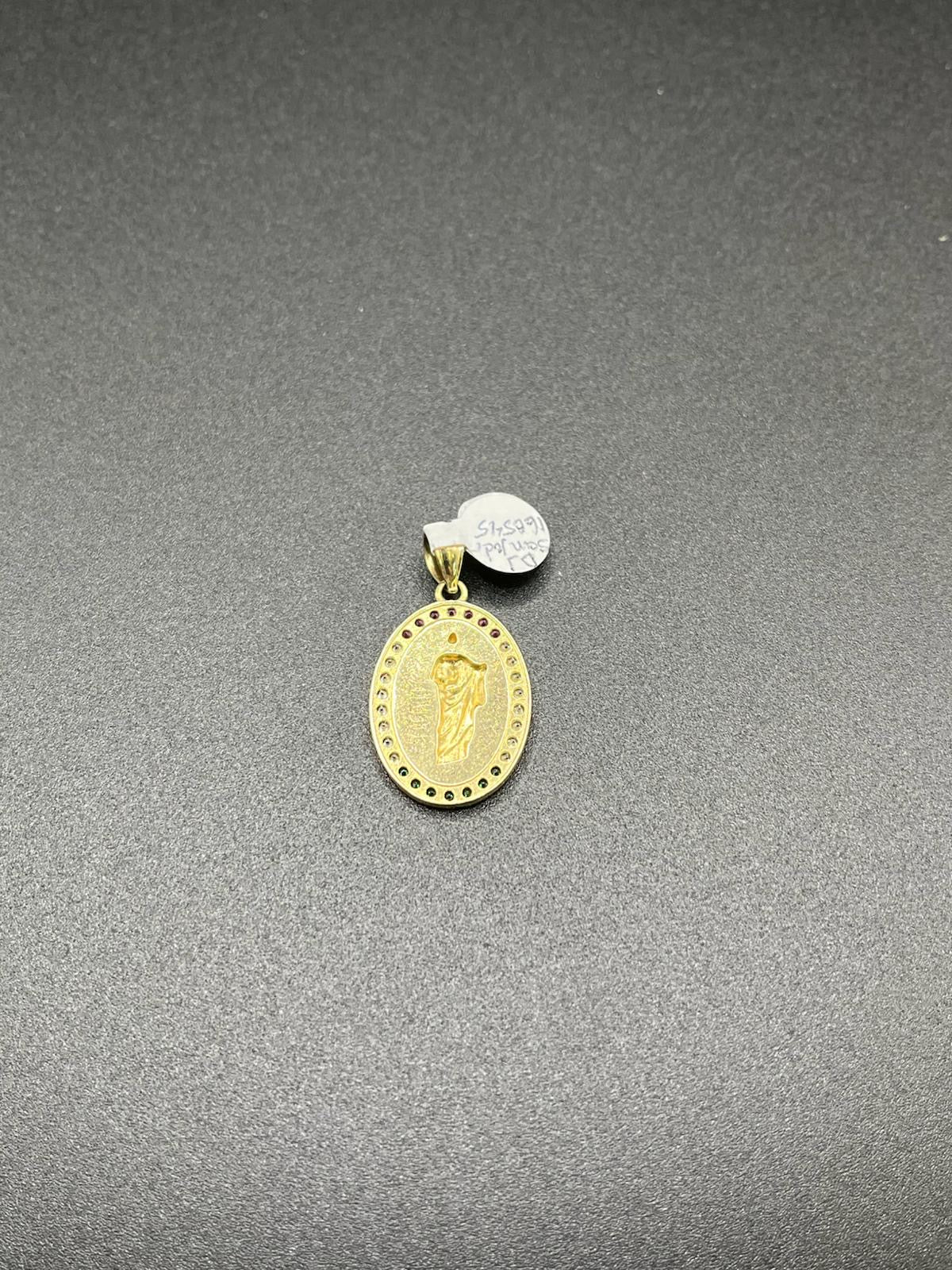 14K Gold Flag San Judas Pendant