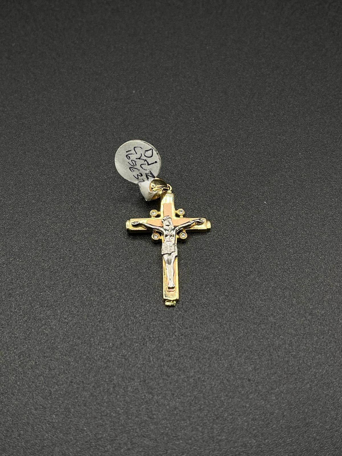 14K Gold 3 Tone Cross
