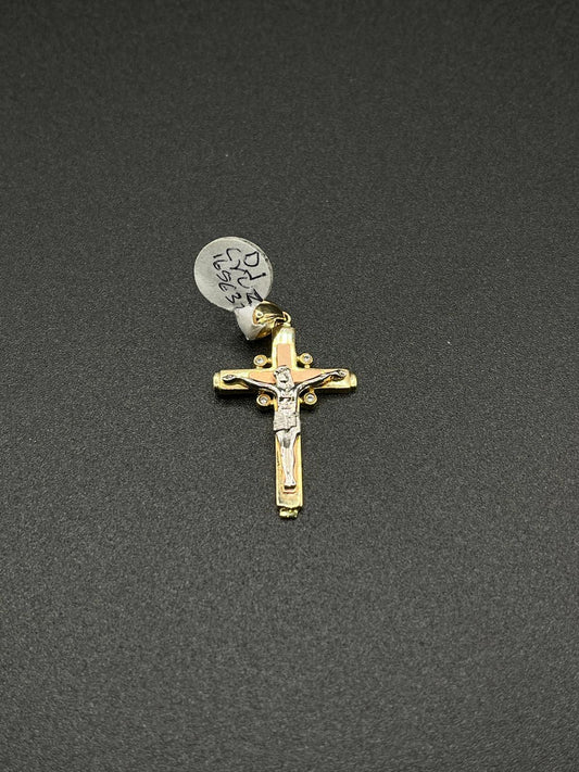 14K Gold 3 Tone Cross