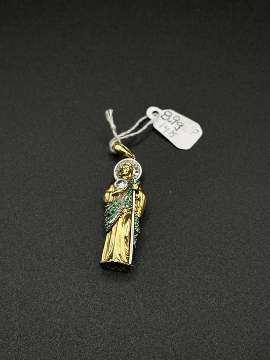 14K Gold 3D San Judas Pendant