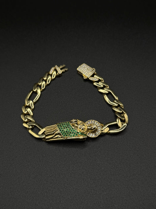 14K Gold San Judas Figaro Monaco Bracelet