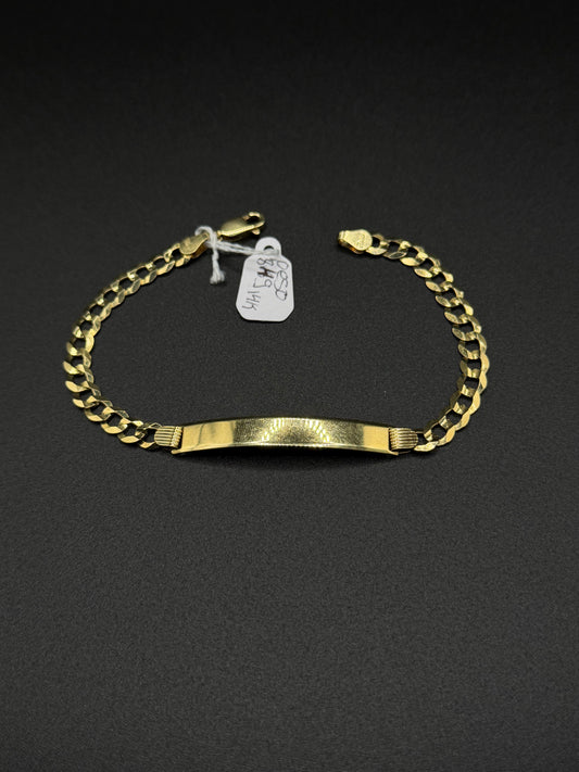 14K Gold Cuban ID Bracelet