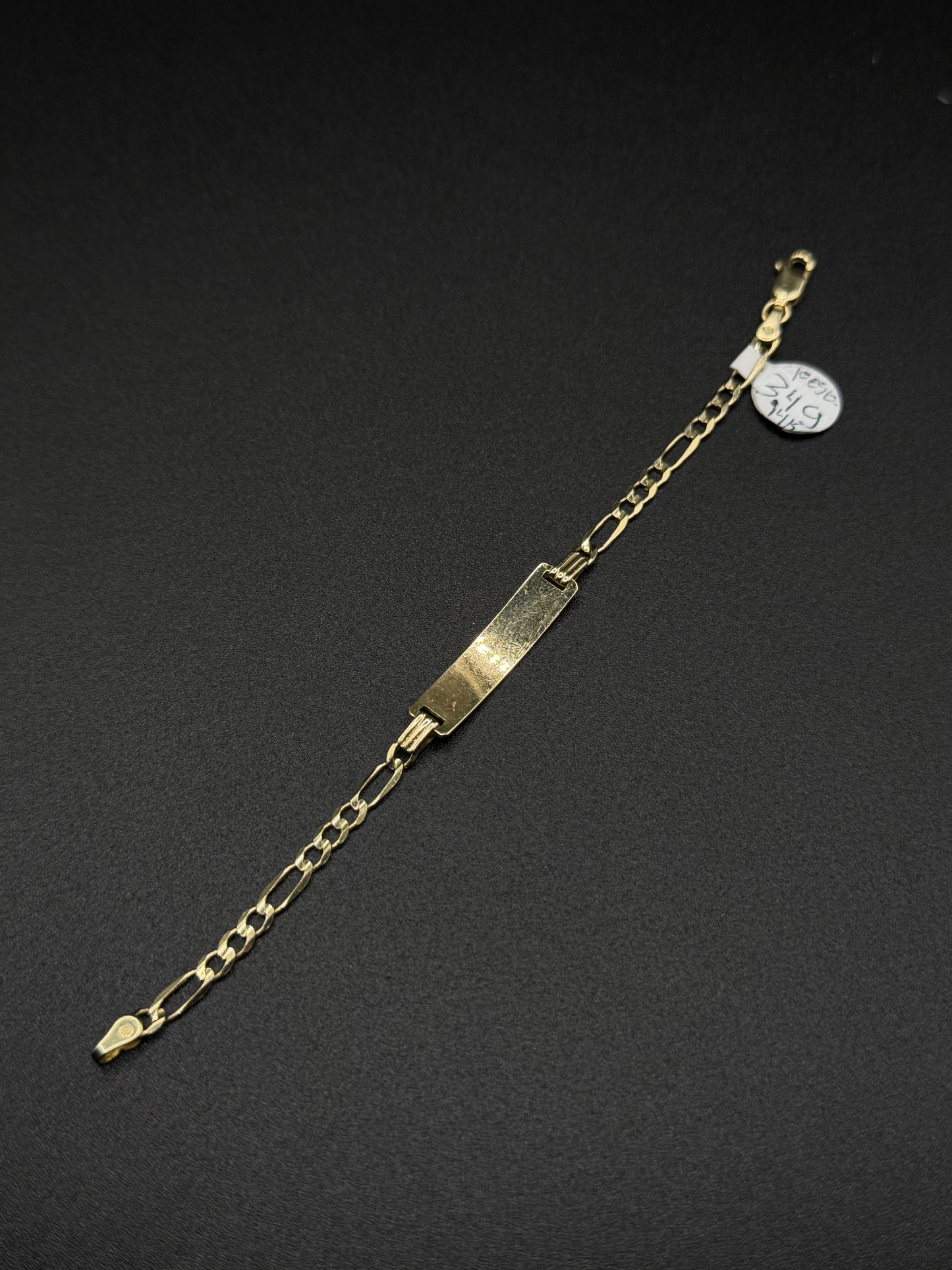 14K Gold Baby ID Figaro Bracelet