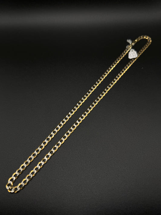 14K Gold Diamond Cut Cuban