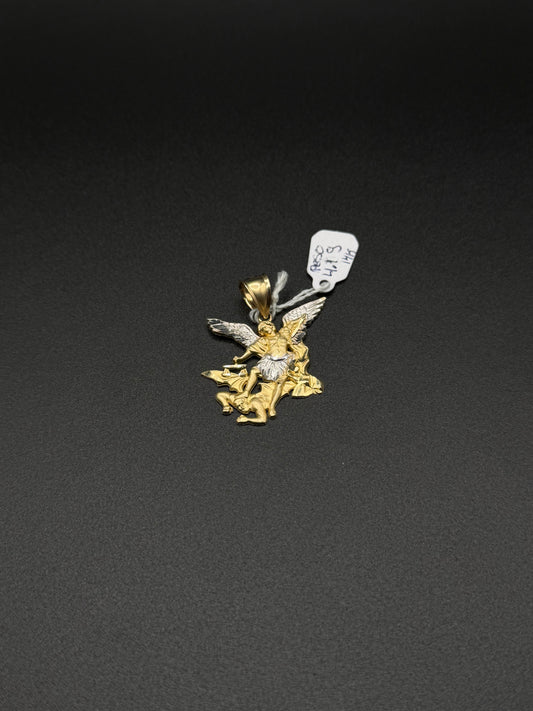 14K Gold Saint Michael Pendant