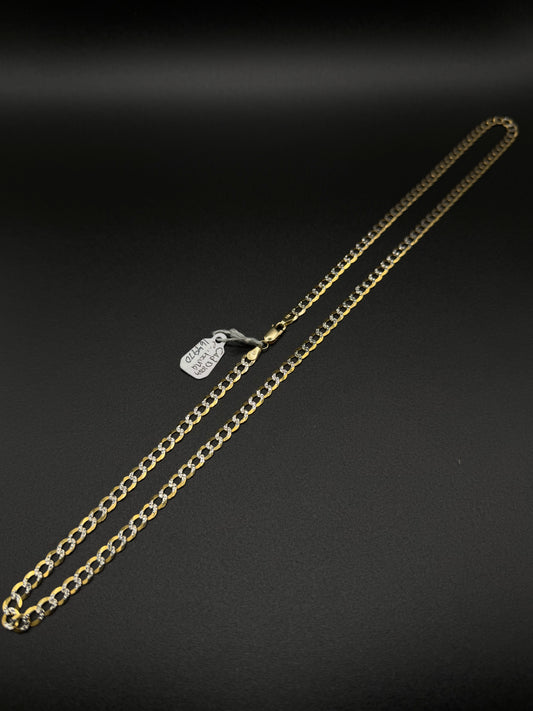 14K Gold Two Tone Cuban Chain