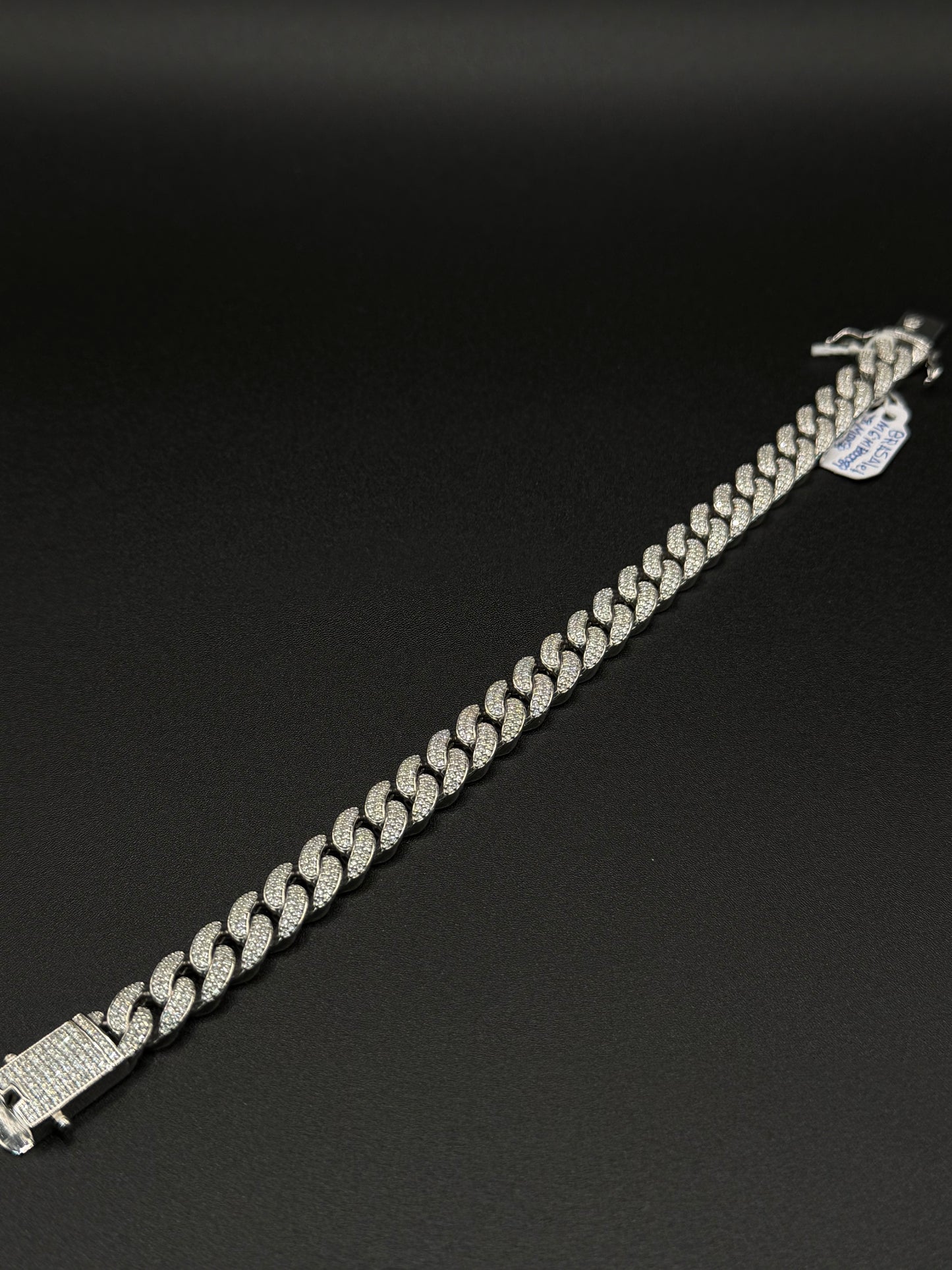 925 Silver Moissanite 9.5mm Cuban Bracelet