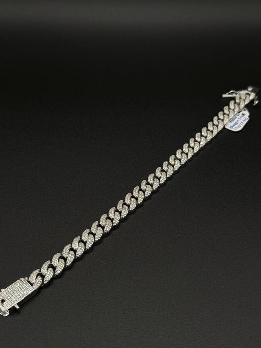 925 Silver Moissanite 9.5mm Cuban Bracelet