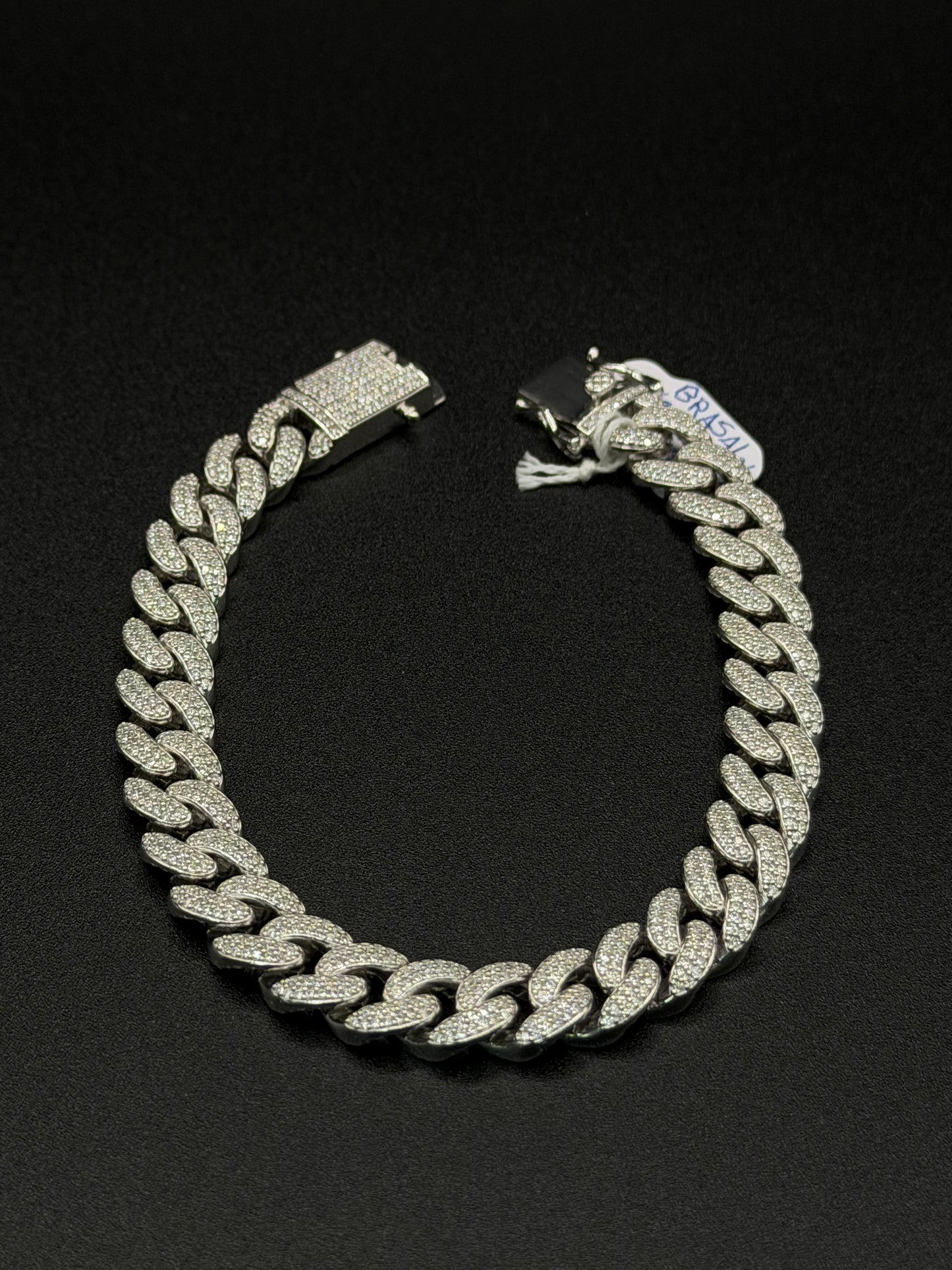 925 Silver Moissanite 9.5mm Cuban Bracelet