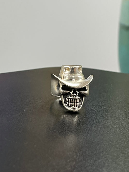 925 Silver Cowboy Skull Ring