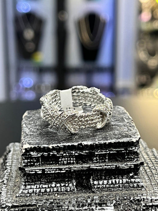 925 Silver X Wire Ring