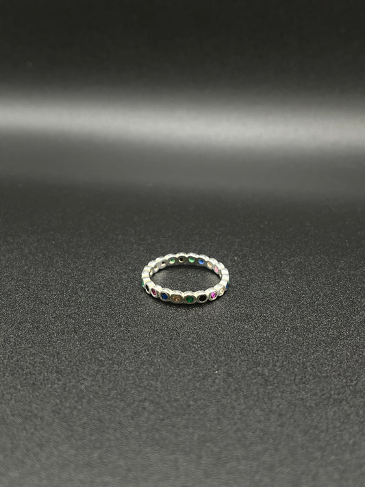925 Silver Multi Colored Eternity Band