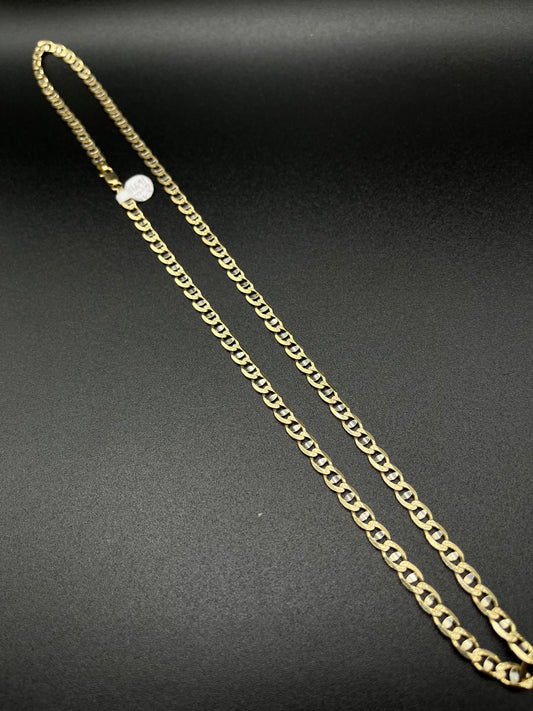 14K Gold Two Tone Gucci Link Chain