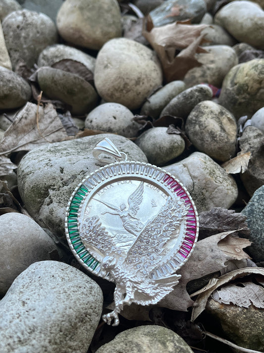 Onza Aguila Roja Blanca Verde Plata 925